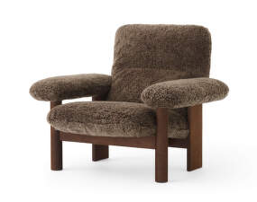 Kreslo Brasilia Lounge Chair, Sheepskin root/dark stained oak