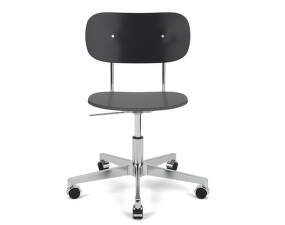 Kancelárska stolička Co Task Chair, polished aluminium/black oak