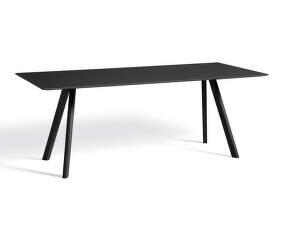 Stôl Copenhague CPH 30, black water-based lacquered oak/black linoleum