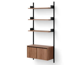 Policová zostava Wall Shelf 1900 Cabinet Low w. Doors, walnut/black