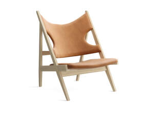 Kreslo Knitting Lounge Chair Leather, natural oak/Dunes 21000