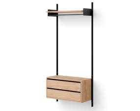 Policová zostava Wardrobe Shelf Cabinet w. Drawers 1, oak/black