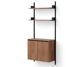 Policová zostava Wall Shelf 1900 Cabinet Tall w. Doors, walnut/black