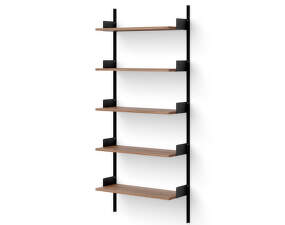 Policová zostava Wall Shelf 1900, walnut/black