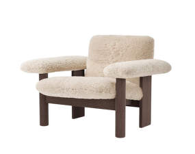 Kreslo Brasilia Low Back, Sheepskin nature/dark stained oak