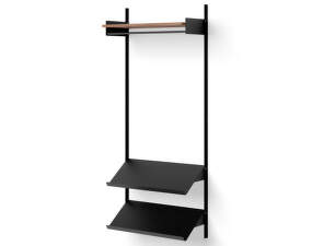 Policová zostava Wardrobe Shelf 1, walnut/black