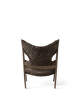 Kreslo Knitting Lounge Chair Sheepskin, dark oak/root