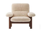 Kreslo Brasilia Lounge Chair, Sheepskin nature/dark stained oak