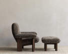 Kreslo Brasilia Lounge Chair, Sheepskin root/dark stained oak