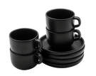 Hrnček s podšálkou Nordic Kitchen Cup 20 cl with Saucer 4ks, black