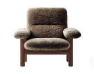 Kreslo Brasilia Lounge Chair, Sheepskin sahara/dark stained oak