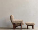 Kreslo Brasilia Lounge Chair, Sheepskin sahara/dark stained oak