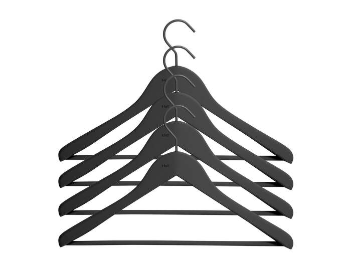 HAYSoftCoatHangHAY Soft Coat Hanger, wide w. bar, blackerwidebarblack