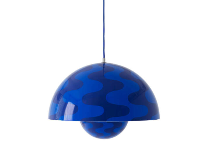 Závesná lampa Flowerpot VP2, cobalt blue/twilight blue pattern