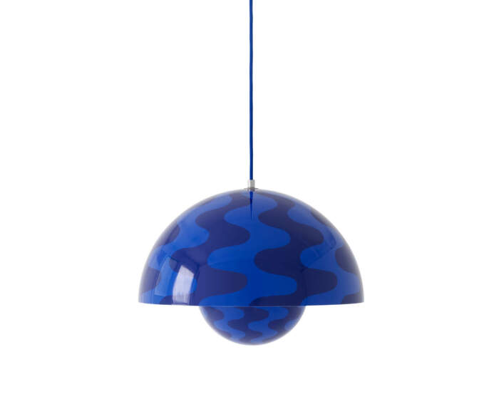 Závesná lampa Flowerpot VP7, cobalt blue/twilight blue pattern