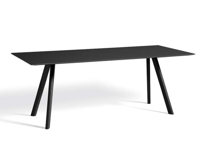 Stôl Copenhague CPH 30, black water-based lacquered oak:black linoleum