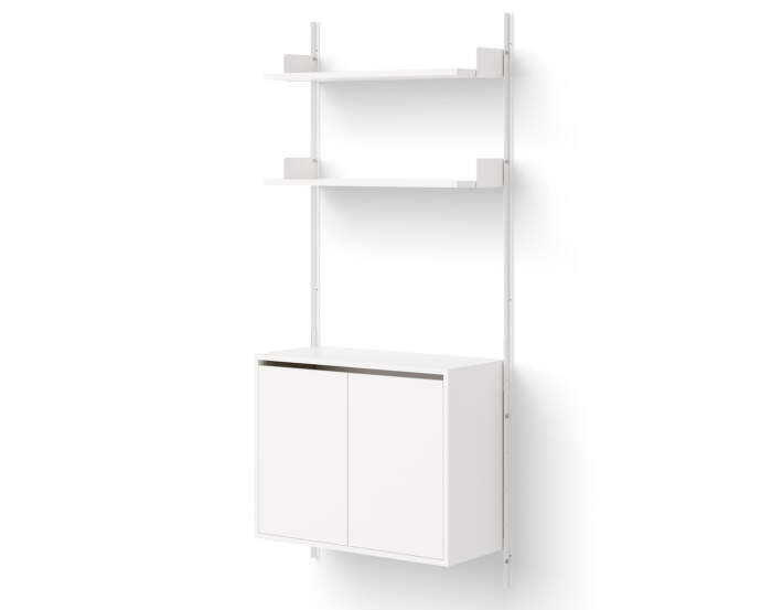 Policová zostava Wall Shelf 1900 Cabinet Tall w. Doors, white/white