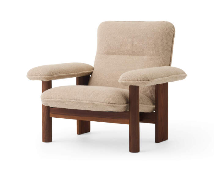 Kreslo Brasilia Lounge Chair, Bouclé 02/walnut