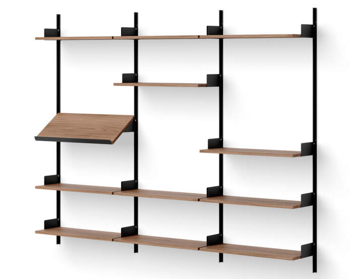 Policová zostava Display Shelf, walnut/black