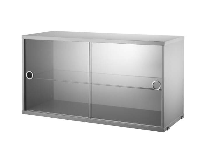 Skrinka Display Cabinet with Sliding Doors, grey