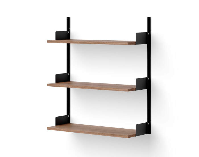 Policová zostava Wall Shelf 900, walnut/black