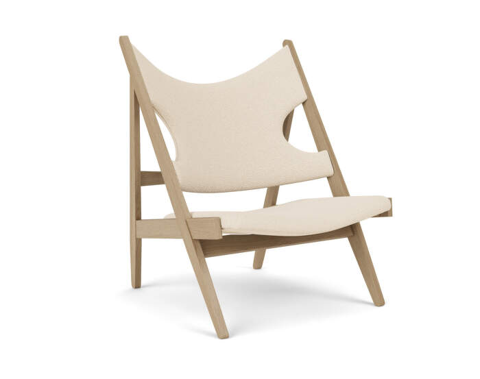 Kreslo Knitting Lounge Chair Textile, natural oak/Logan Jasmine