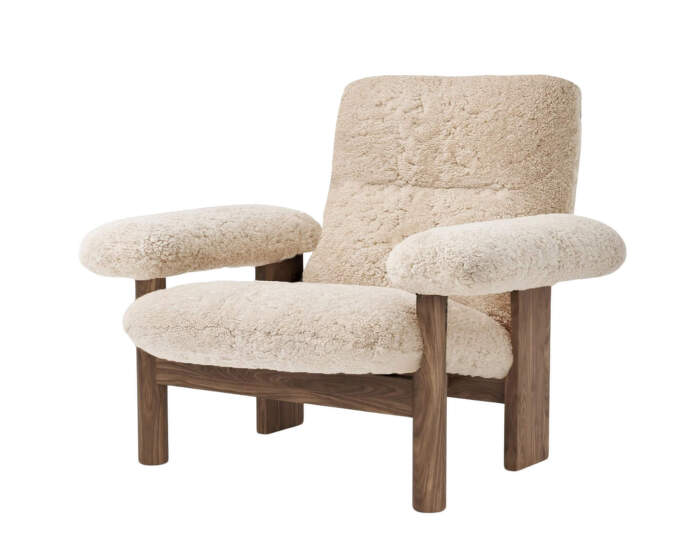 Kreslo Brasilia Lounge Chair, Sheepskin nature/walnut