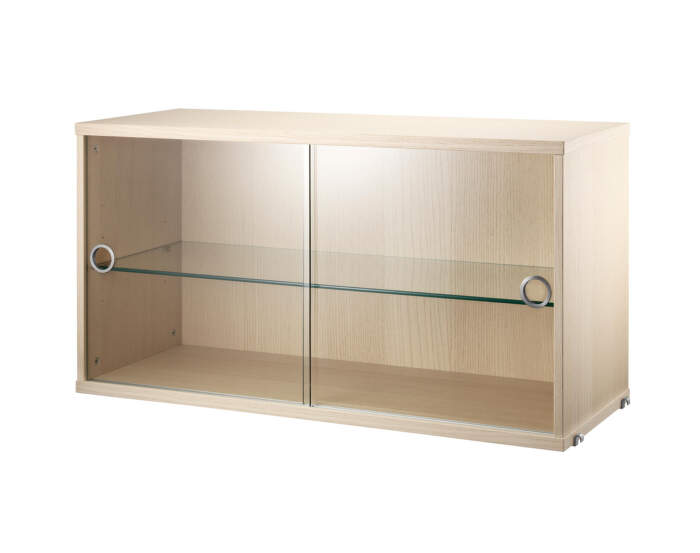 Skrinka Display Cabinet with Sliding Doors, ash