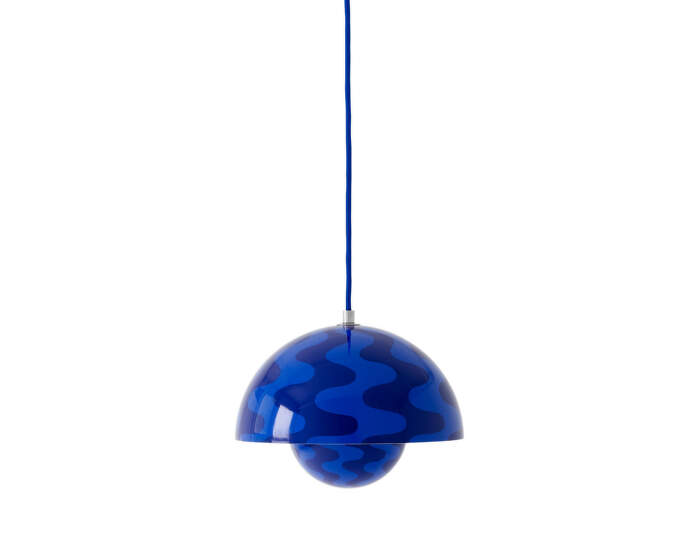 Závesná lampa Flowerpot VP1, cobalt blue/twilight blue pattern