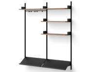 Policová zostava Wardrobe Shelf 3, walnut/black