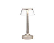 Prenosná lampa Bon Jour Unplugged, matte chrome/transparent