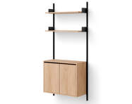 Policová zostava Wall Shelf 1900 Cabinet Tall w. Doors, oak/black