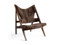 Kreslo Knitting Lounge Chair Sheepskin, dark oak/root