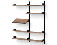 Policová zostava Living Shelf, walnut/black