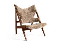 Kreslo Knitting Lounge Chair Sheepskin, walnut/sahara