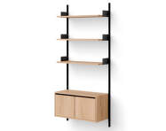 Policová zostava Wall Shelf 1900 Cabinet Low w. Doors, oak/black