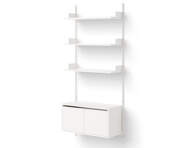 Policová zostava Wall Shelf 1900 Cabinet Low w. Doors, white/white