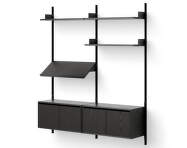 Policová zostava Living Shelf Cabinets Low w. Doors, black ash/black