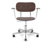 Kancelárska stolička Co Task Chair s podrúčkami, polished aluminium/dark oak